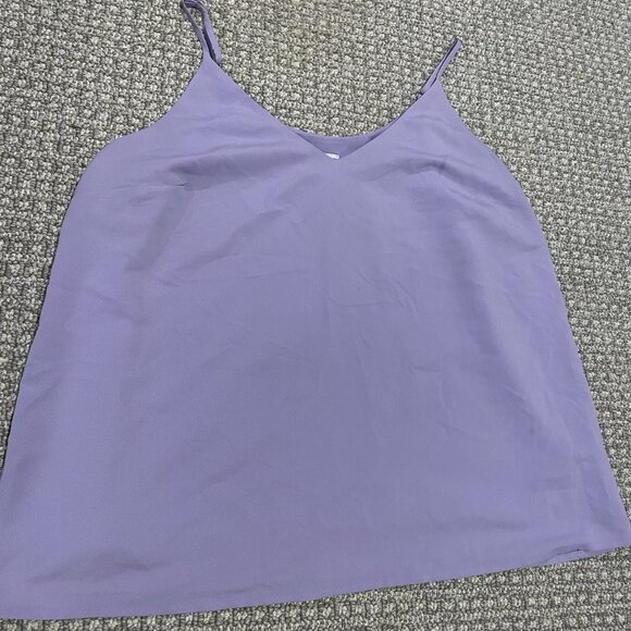 A New Day Blouse Womens Large Lavender Purple Tank Top Vneck Spaghetti Strap - Picture 1 of 7